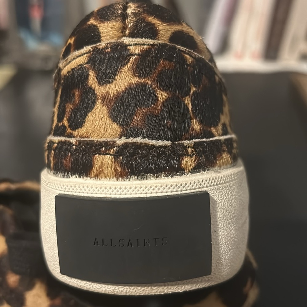 All Saints Leopard Print Sneakers with Black Laces - Picture 5 of 6